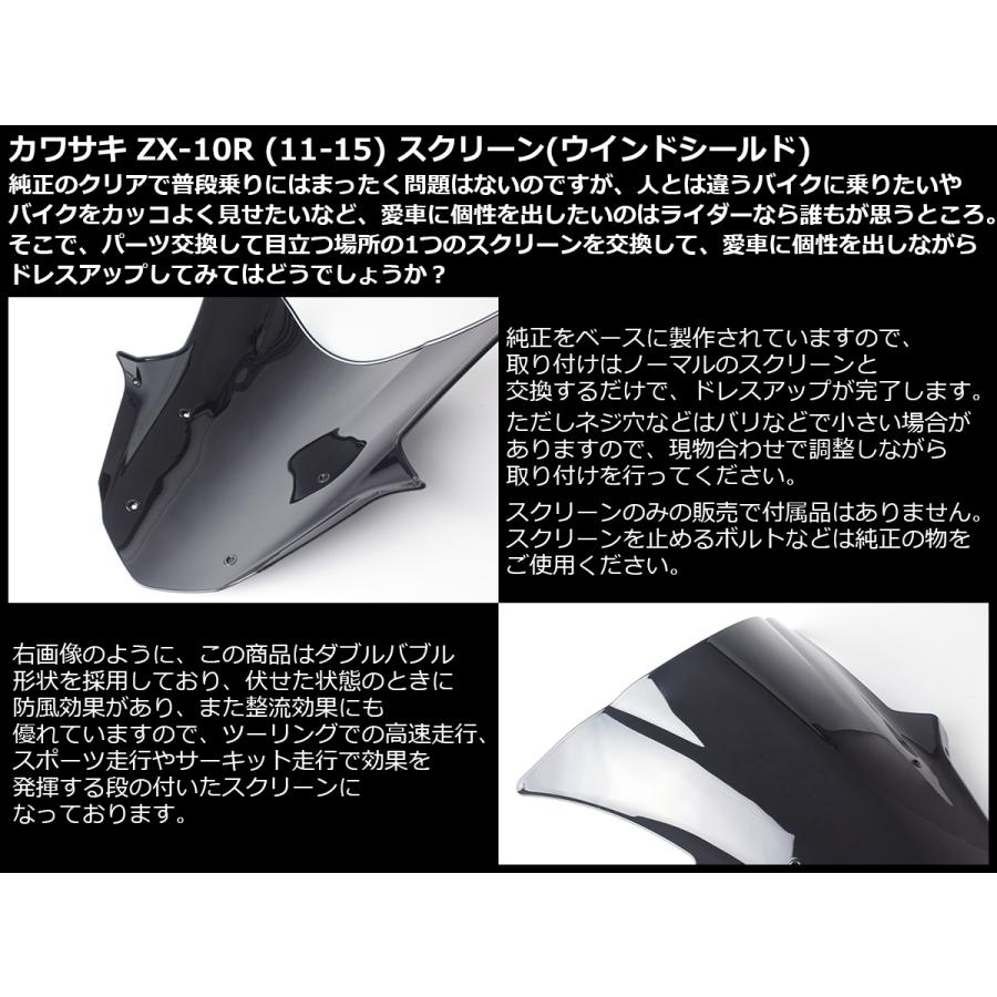 カワサキ ウインドシールド バイク ダブルバブル スクリーン ZX