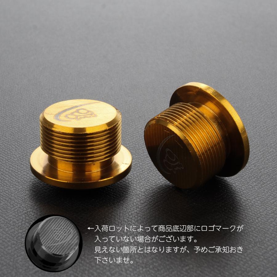 Fフォーク フロントフォーク トップキャップボルト M20×10mm P1.0 ホールヘッド ステンレス 汎用 ゴールド 2個セット TH0105 | ブランド登録なし | 02