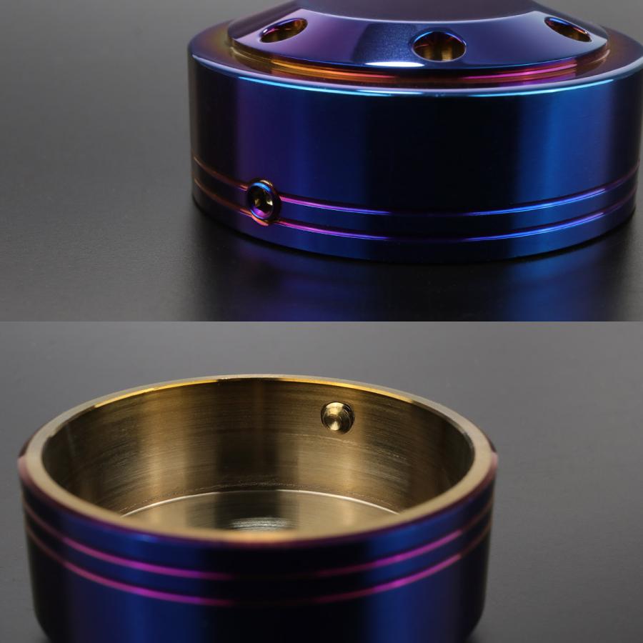 フロントフォーク トップキャップ ステンレス ドレスアップ カスタム 焼チタン ホールヘッド 2個セット TH0120 | ブランド登録なし | 02