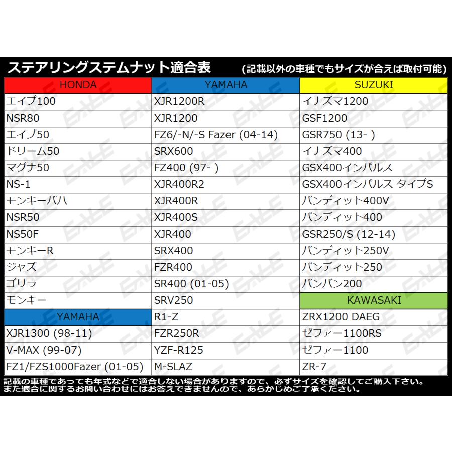 ステアリング ステムナット M22 14mm P1.00 ステンレス ホールヘッド 汎用 焼チタンカラー TH0149 | ブランド登録なし | 02