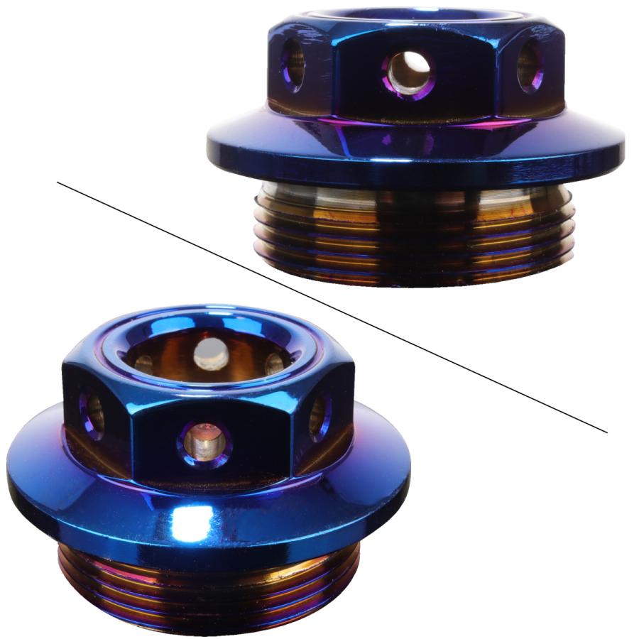 オイルフィラーキャップ M30 P1.5 ステンレス ヘキサゴンヘッド 焼きチタンカラー カワサキ車汎用 TH0258 | カワサキ | 01