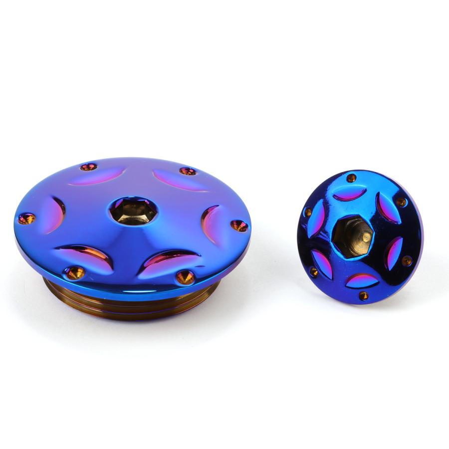 ジェネレータカバー クランク＆ポイントホール キャップセット ステンレス ☆◯ヘッド チタン ホンダ車用 TH0301 | ホンダ | 02