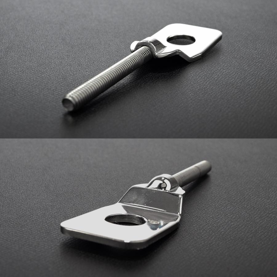 M12 アクスルシャフト用 ドライブチェーン アジャスター ボルト部 M6 P1.0 チェーン調整 シルバー 2個セット TH0407 | ブランド登録なし | 02