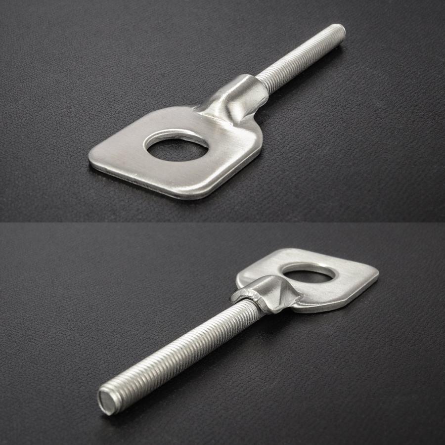 M12アクスルシャフト用 ドライブチェーン アジャスター ボルト部 M6 P1.0 チェーン調整 マットシルバー 2個セット TH0417 | ブランド登録なし | 02