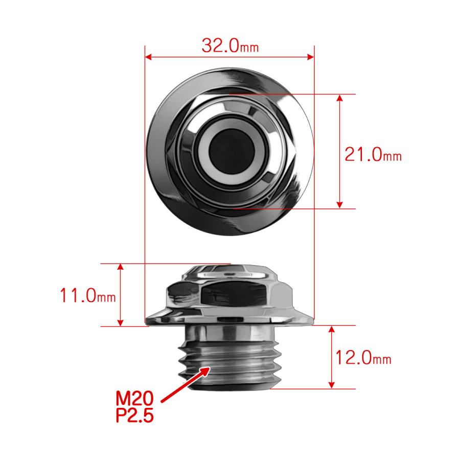 M20 P2.5 オイルフィラーキャップ 六角 ステンレス製 ヘキサゴンヘッド 焼きチタン色 汎用 TH0484 | ヤマハ発動機 | 03