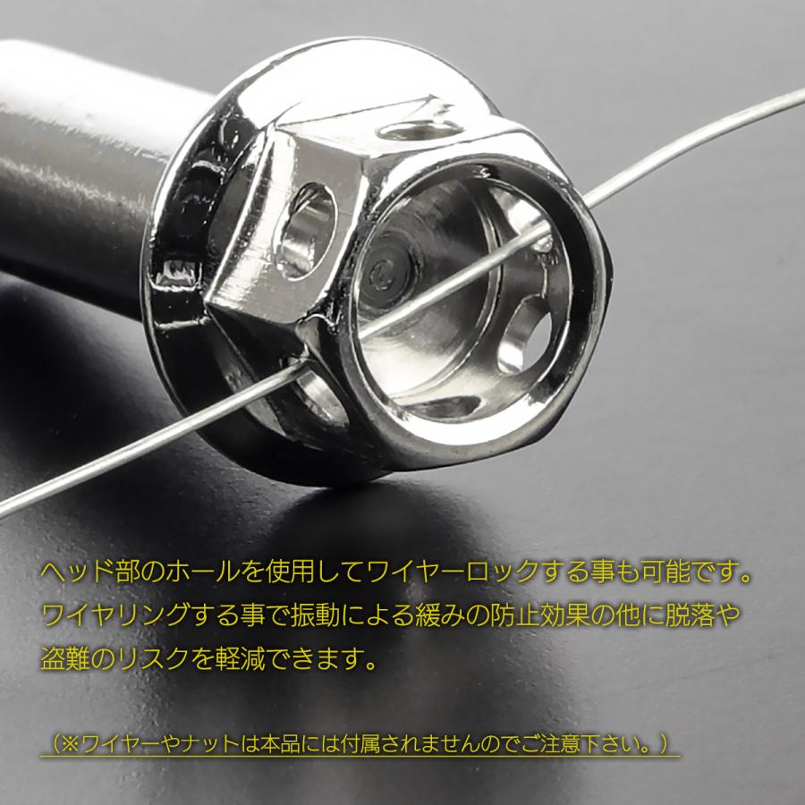 ピボットボルト M6 P1.0 ピボット径8mm バイクレバー 取付用 ステンレス ワイヤーロック穴 シルバー 2本セット TH0541 | ブランド登録なし | 04