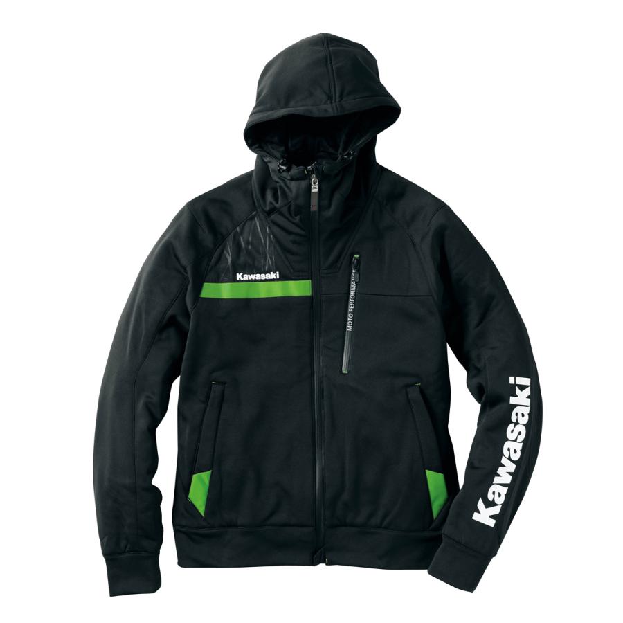 カワサキ KAWASAKI ジャージパーカー(ブラック) : バイク カワサキ KAWASAKI ジャージパーカー(ブラック) : バイク