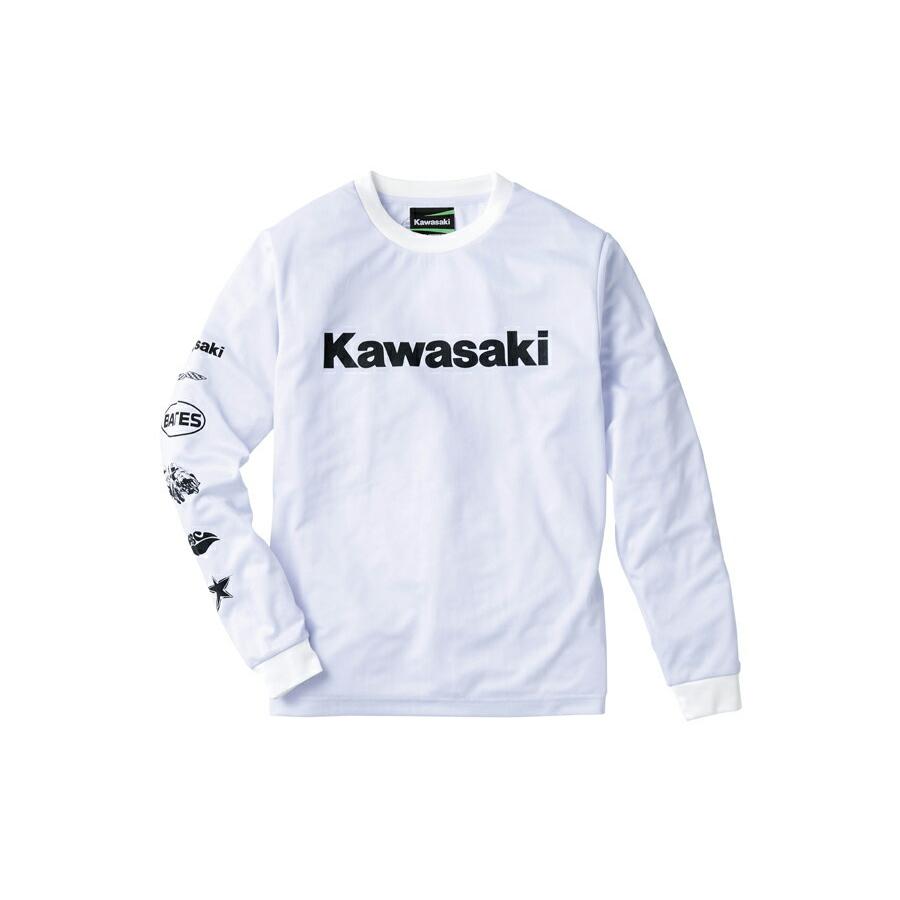 KAWASAKI カワサキ COOL-TEX ロングTシャツ（ホワイト）LLサイズ J8901-0779｜moto-jam
