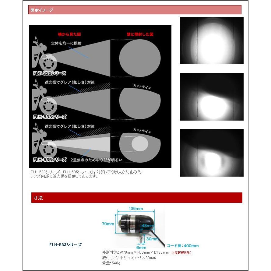 PROTEC（プロテック） PROTEC FLH-533 LEDフォグライト 遮光板有り