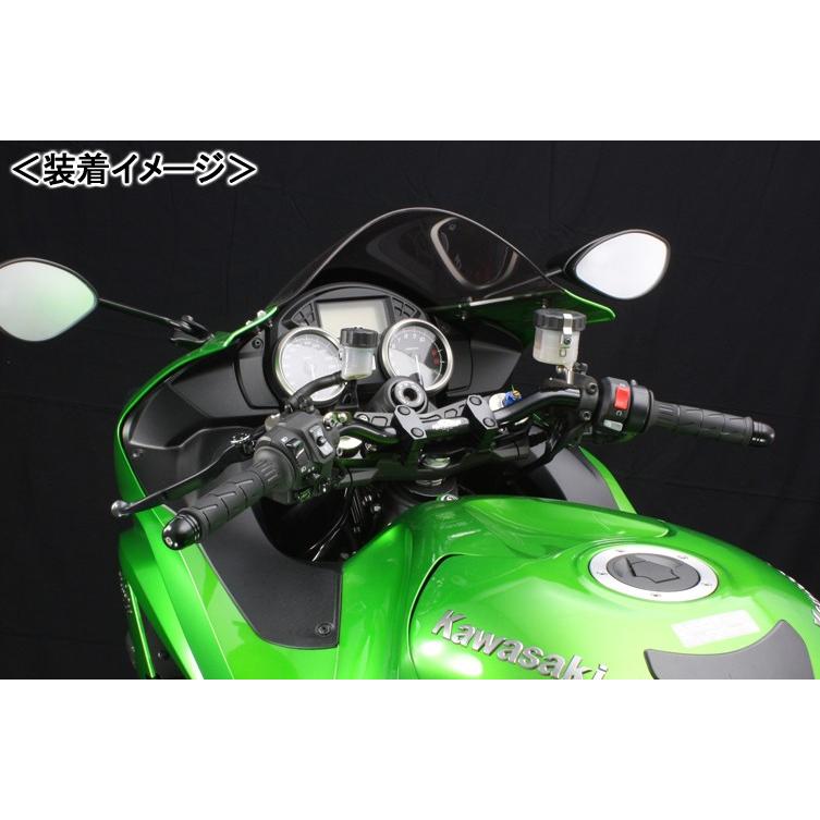 HURRICANE ジュラルミン コンチ3型 ハンドルKIT（ブラック）/ZX-14R（12）・ZZR1400（-11）＜ブレーキホース：オリジナル フルステンレス製＞ HBK666BS_1