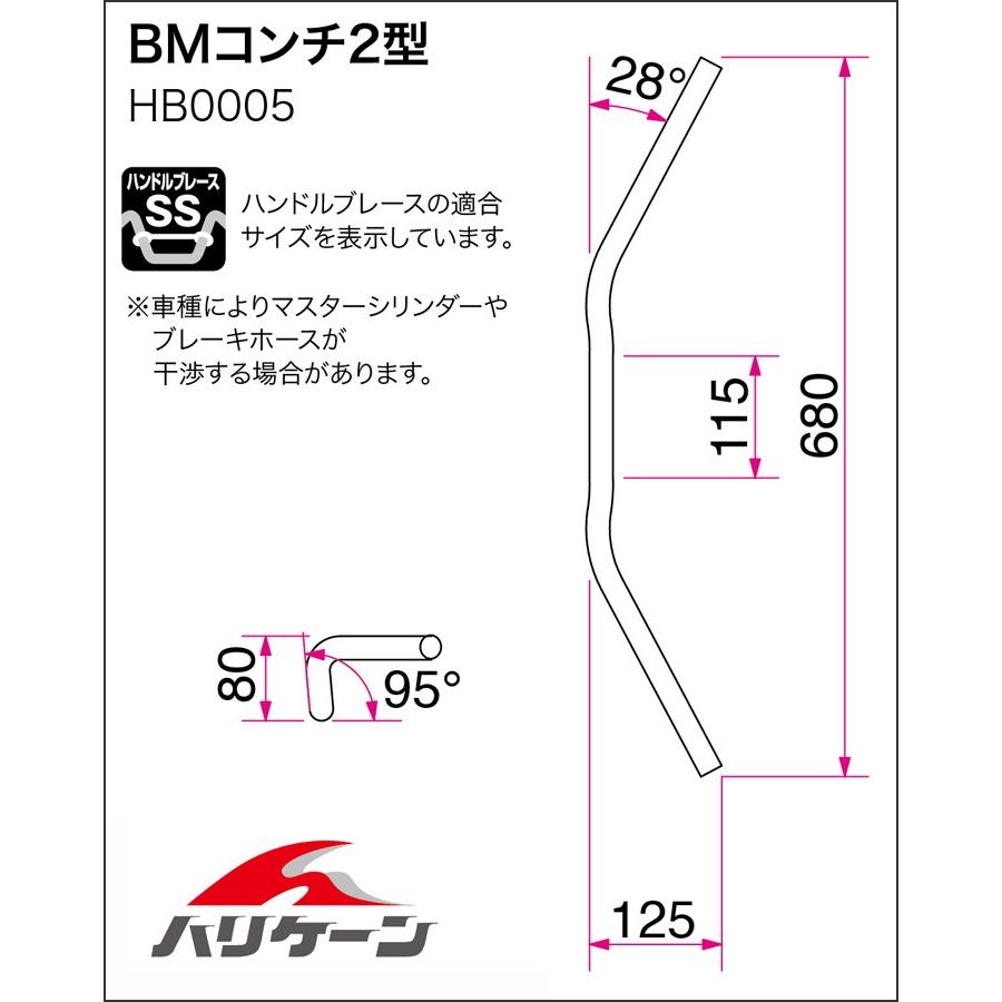 HURRICANE（ハリケーン） バーハンドルKIT（BMコンチ2型/シルバー
