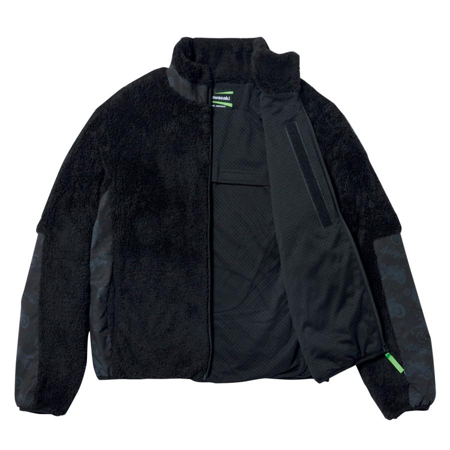 カワサキ KAWASAKI フリースライディングジャケット(ブラック カワサキ KAWASAKI フリースライディングジャケット(ブラック