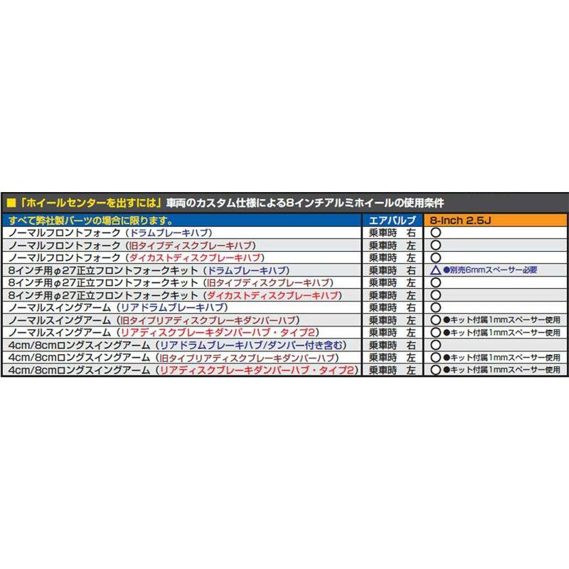 スペシャルパーツ武川 SP武川 8インチアルミホイール 2.5J チューブ