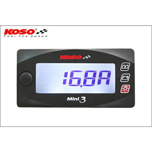 KN企画 KOSO Mini3デジタル（電流＆電圧計） KS-M3-AV : バイクパーツ