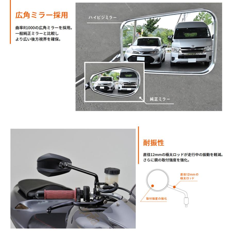 DAYTONA（デイトナ） ハイビジミラー CLASSIC ブラック（ロー）M10逆