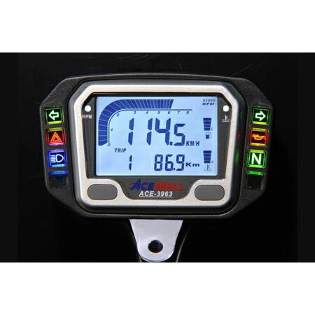 ACEWELL 多機能デジタルメーター（ACE-3963タイプ） ACE-3963 : バイク