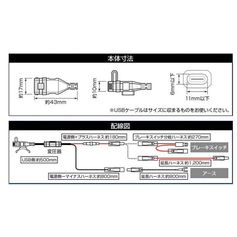 DAYTONA（デイトナ） バイク専用USB電源 Type-C 17213 : バイクパーツ
