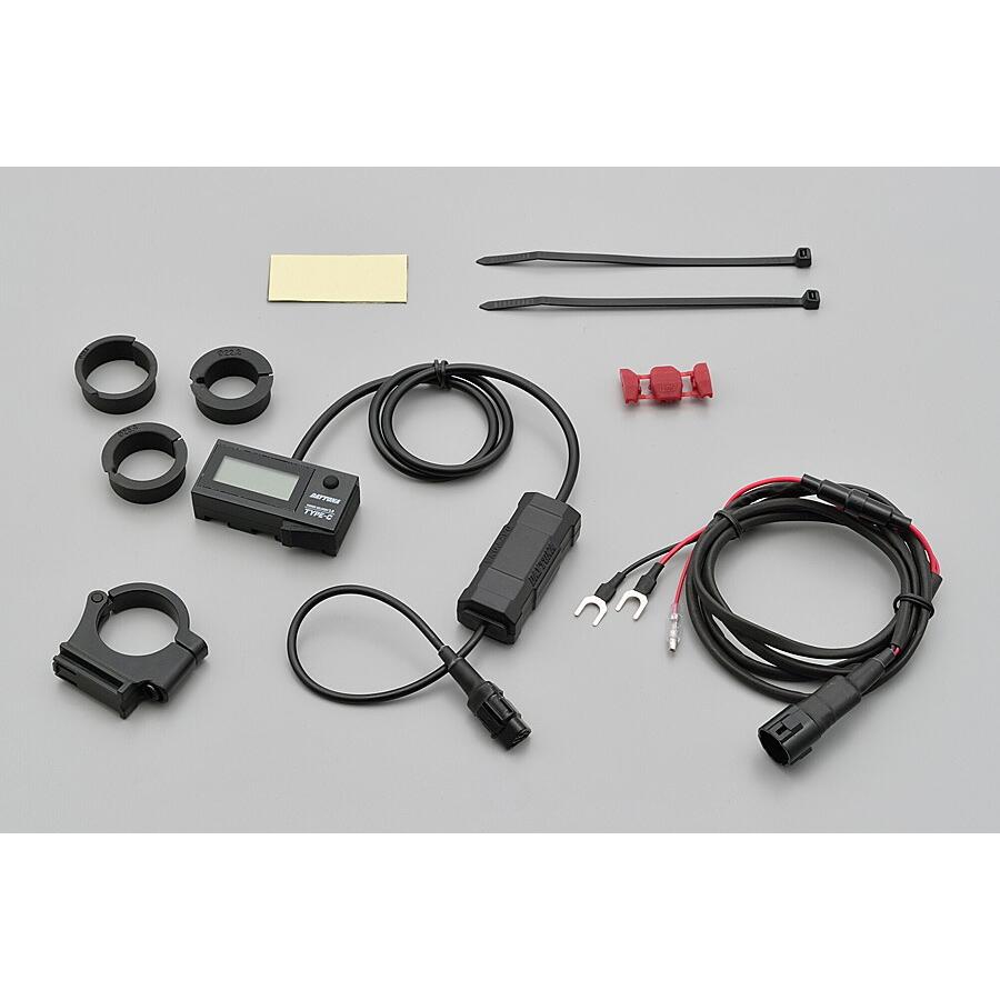 アウトドア用品セット DAYTONA（デイトナ） デジタル電圧計＆USB電源 Type-C 「e ＋CHARGER