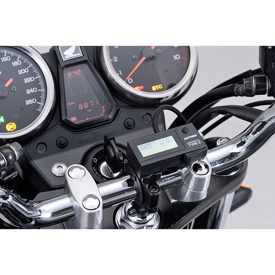 DAYTONA（デイトナ） デジタル電圧計＆USB電源 Type-C 「e ＋CHARGER