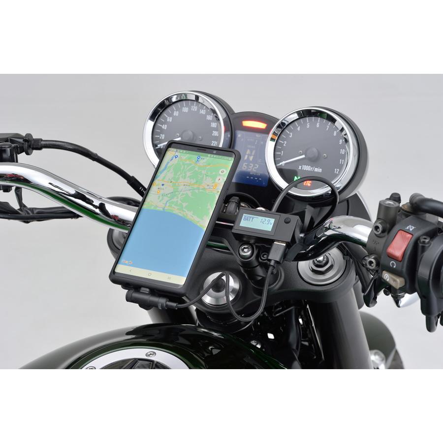 専用 DAYTONA（デイトナ） デジタル電圧計＆USB電源 Type-A 「e ＋CHARGER
