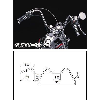 HURRICANE 300エイプハンガー1型(クロームメッキ) HB0082C-01 HURRICANE 300エイプハンガー1型(クロームメッキ) HB0082C-01