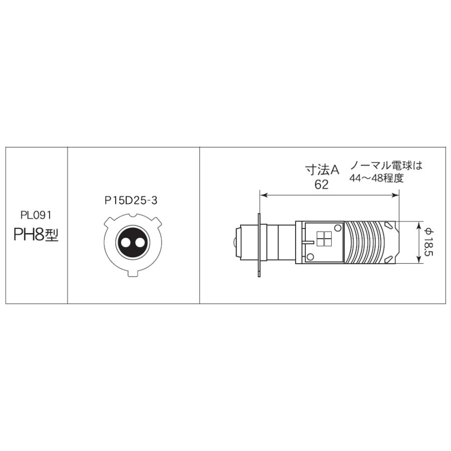 M＆H PonLED（ポンレッド）PH8型 原付用LEDヘッドライトバルブ PL091｜moto-jam｜05
