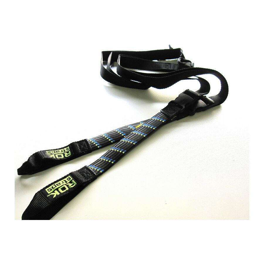 ROK straps]ストレッチストラップ×ブラック＆ブルー グリーン（荷物固定用ベルト）MCタイプ［ROK00001］ 通販 