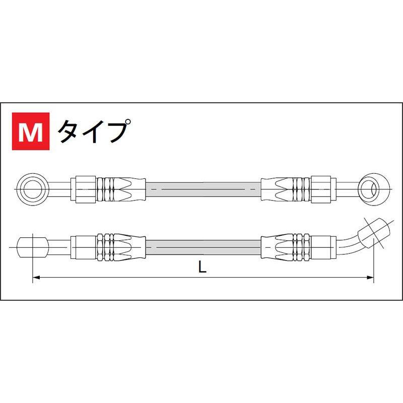 HURRICANE SURE SYSTEM LINE ブレーキ・クラッチホース（215cm/Mタイプ）フルステンレス製 HB7M215S