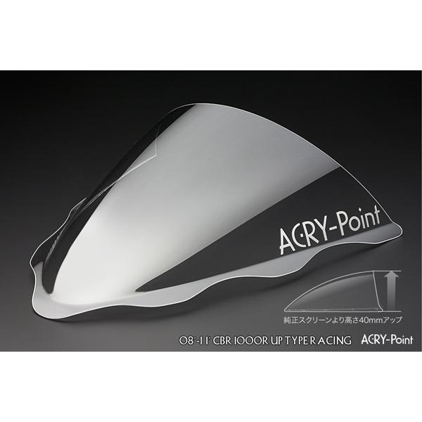 ACRYPOINT CBR1000RR （08-11年） レーシングタイプスクリーン（読みやすい） 110270 車、バイク、自転車-スクリーン
