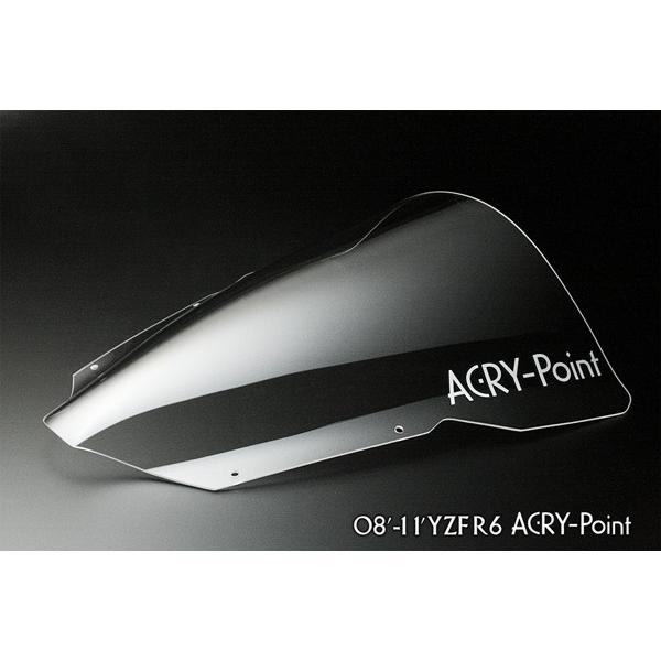 ACRYPOINT YZF-R6 （08-11年） レーシングタイプスクリーン （読みやすい） 120220 車、バイク、自転車-スクリーン