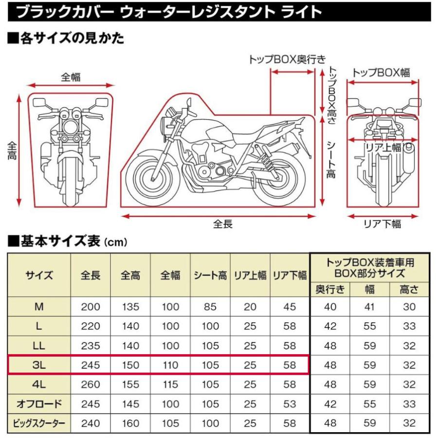 DAYTONA ブラックカバー ウォーターレジスタント ライト（3L） 97943の画像