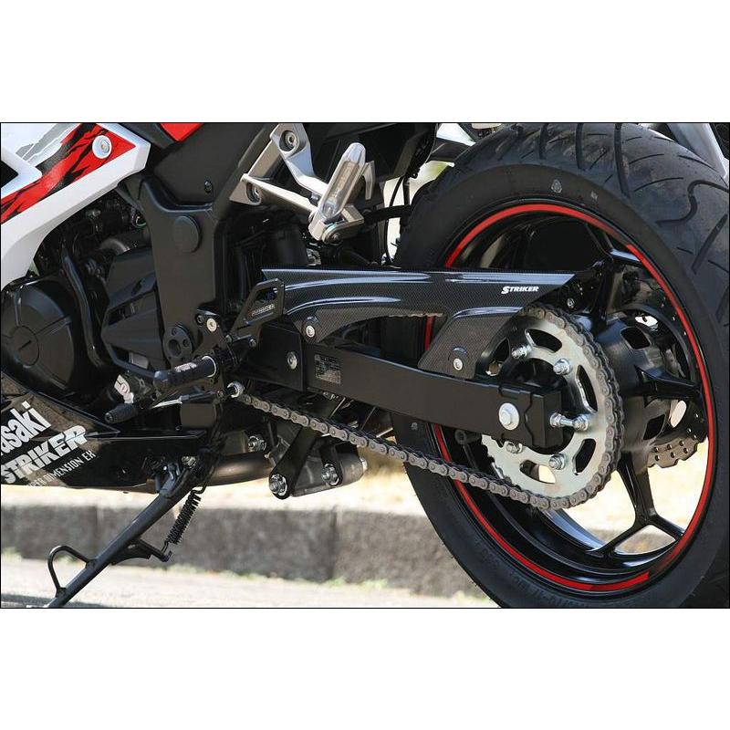 STRIKER STRIKERエアロデザイン カーボンチェーンカバー/NINJA250・NINJA250 ABS SAD-CC94C