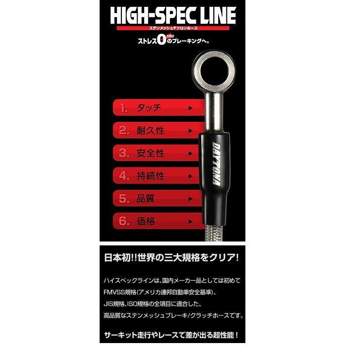 DAYTONA HIGH-SPEC LINE（NICHIRINステンレスメッシュブレーキ/クラッチホース）/タイプD（1100mm） 60600｜moto-jam｜03