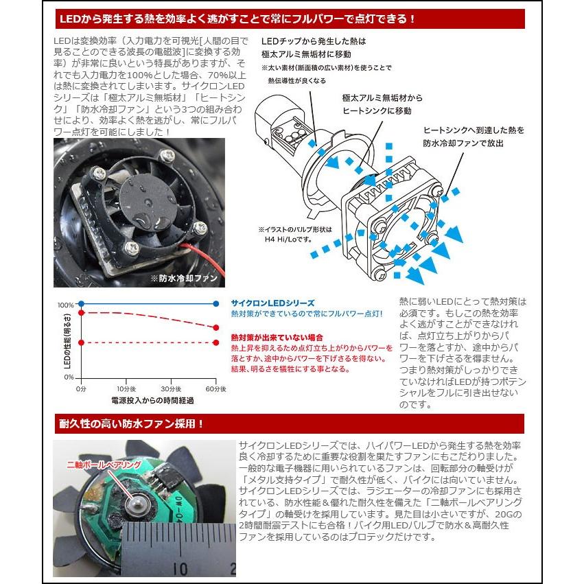 PROTEC プロテック LB4-S LEDヘッドライトバルブキット H4-Hi Lo 6000K BOLT（14-16年） VN04J｜moto-jam｜02