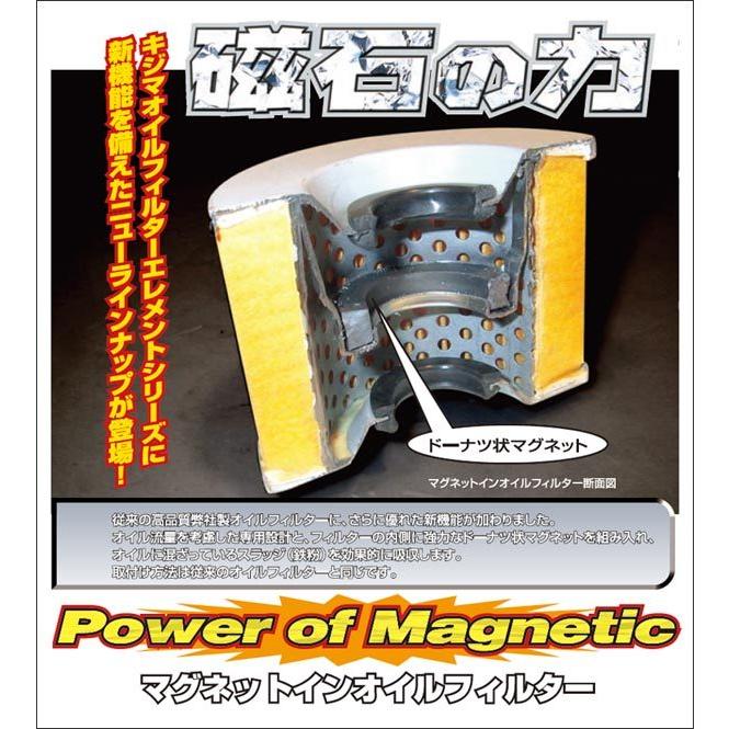 KIJIMA オイルフィルター エレメント（マグネットIN）/DR250S Y（90-92） 105-838｜moto-jam｜02