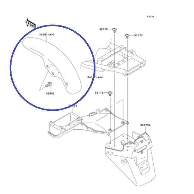 KAWASAKI カワサキ純正部品 フエンダアツシ(フロン