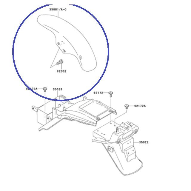 KAWASAKI カワサキ純正部品 フエンダアツシ(フロン