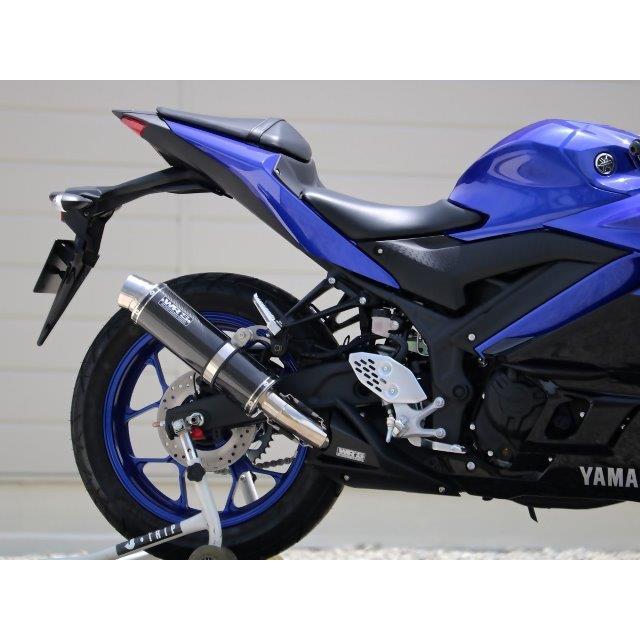 WR’S ダブルアールズ YAMAHA ヤマハ YZF-R25/YZF-R3 (15-21) スリップオンマフラー ラウンド/カーボンサイレンサー BC2255JMの画像