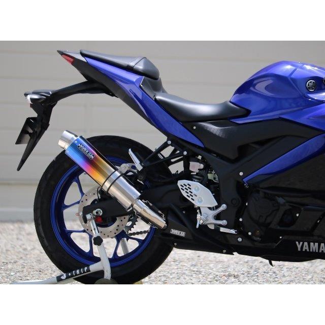 WR’S ダブルアールズ YAMAHA ヤマハ YZF-R25/YZF-R3 (15-21) スリップオンマフラー ラウンド/焼き色チタンサイレンサー BK2255JMの画像