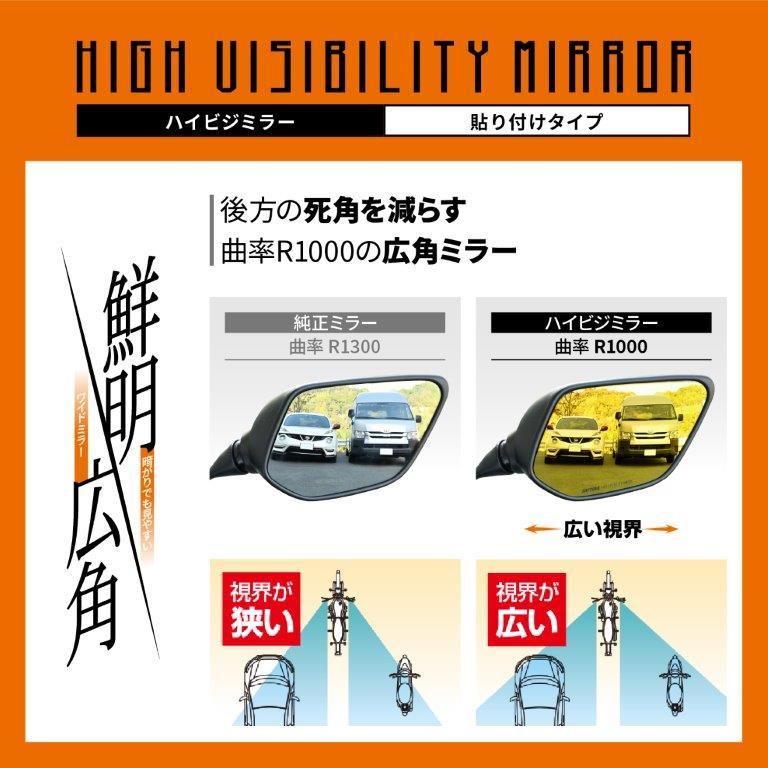 専用 DAYTONA（デイトナ） 在庫有り ハイビジ貼り付けタイプミラー