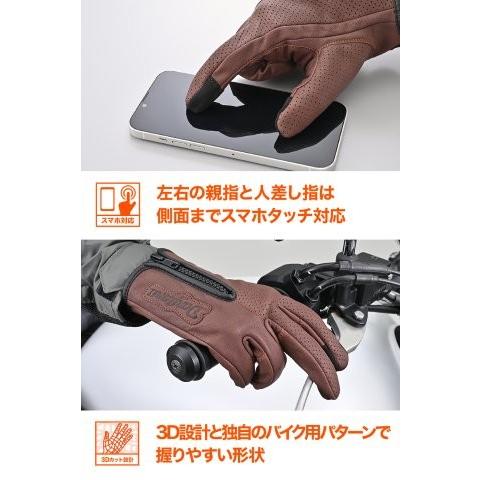 DAYTONA（デイトナ） バイク グローブ 革(ヤギ革) 冬夏秋春 スマホ対応