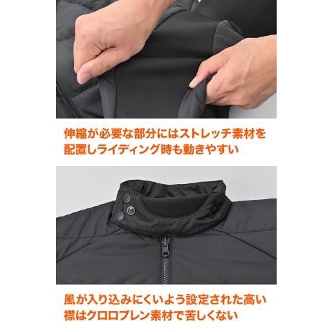 デイトナ 防風 インナー サーマフレックスジャケット ブラック Lサイズ DAYTONA（デイトナ） 防風 インナー 冬 保温 中綿 インナーコネクト