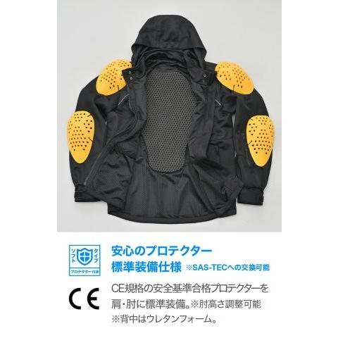 在庫有り DAYTONA デイトナ バイク ジャケット メッシュ 高通気 軽量 CE規格 ソフトプロテクター付属 着脱式フード DJ-029 パーカ ブラック Mサイズ 64719_2