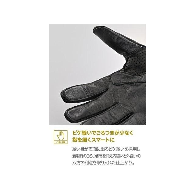 要納期確認 デイトナ バイク グローブ 夏秋春 革(牛革) 春夏秋冬 日本製 スマホ対応 パンチング ピケ縫いパンチンググローブ DG-038 ブラック Lサイズ 65791の画像