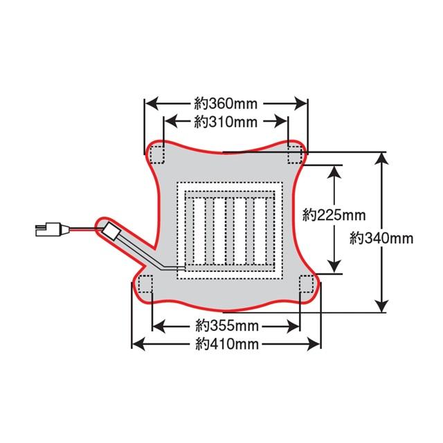 エフェックス ゲルザブ GEL-ZAB WARM SEAT COVER シートヒーター GEL-ZAB R（ゲルザブR）と同時装着 EHZ3136Wの画像