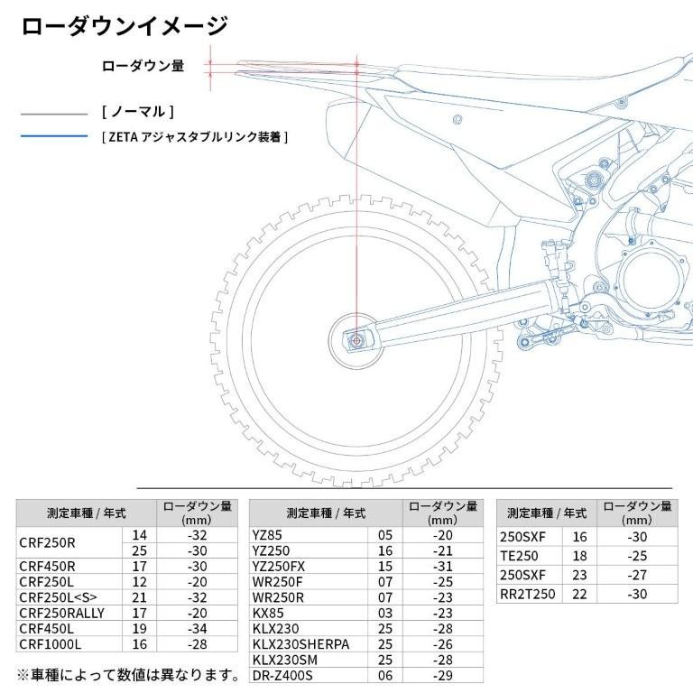 ZETA ジータ HONDA ホンダ CRF250L(21-) アジャスタブルリンクキット