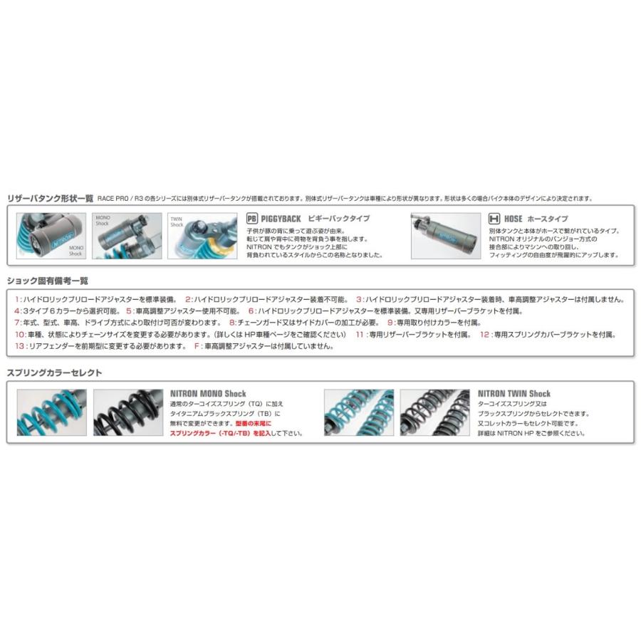 専用品 NITRON ナイトロン ターコイズ モノショック リアサス