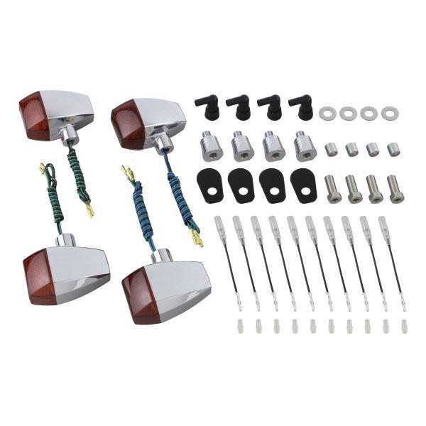 ZRX400(-2000) 用 ZRタイプ スタンダードレンズウインカーKIT メッキ