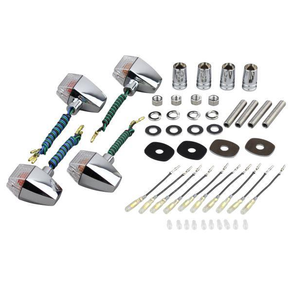 POSH - ゼファー1100/ZEPHYR1100/RS(-2000) 用 古典的 スリムシャープタイプ ウインカーKIT メッキ上半身/せつ然たる水晶体｜ポッシュフェイス/