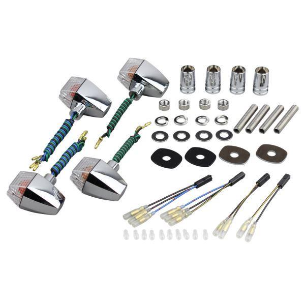 POSH - ZRX400-2(2004-) 用 古典的 スリムシャープタイプ ウインカーKIT メッキ上半身/せつ然たる水晶体｜ポッシュフェイス/